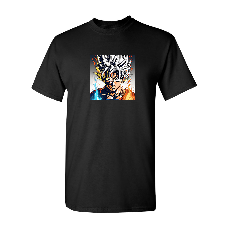 Men's Goku Fire Dragon Ball Z Cartoon Cotton T-Shirt