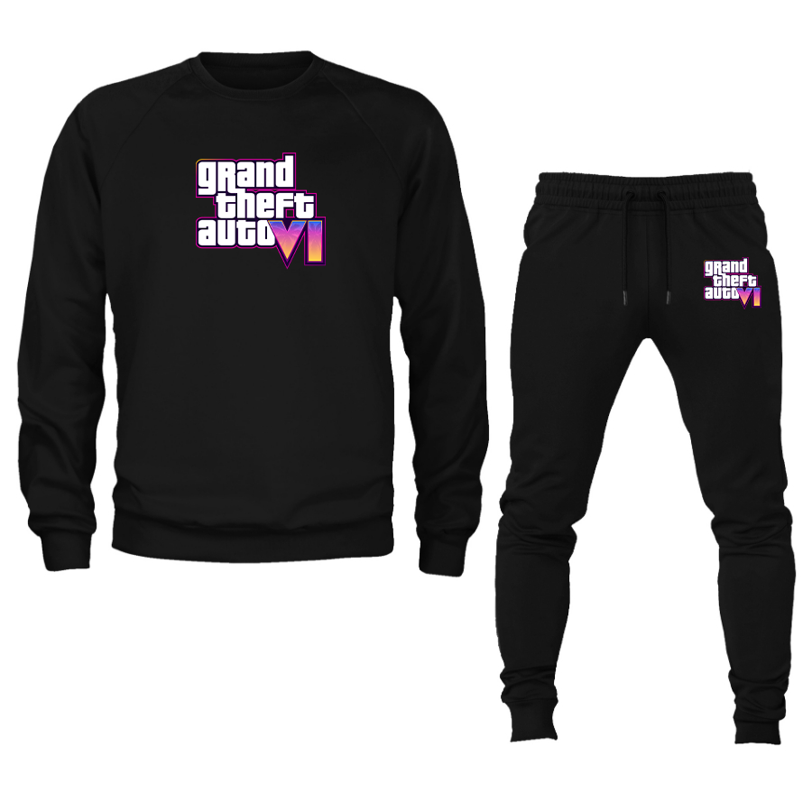 Men's GTA 6 Grand Theft Auto VI Crewneck Sweatshirt Joggers Suit Game