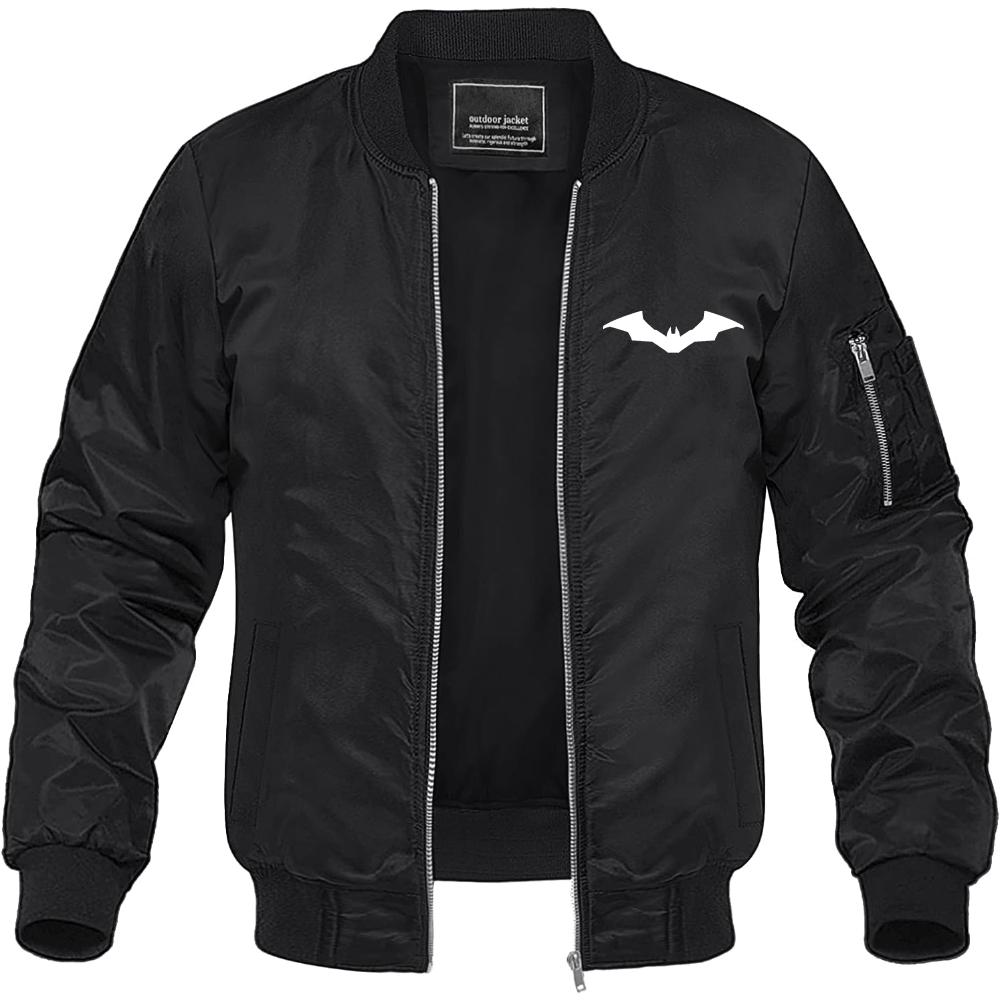 Men's New Batman DC Universe Superhero  Lightweight Bomber Jacket Windbreaker Softshell Varsity Jacket Coat