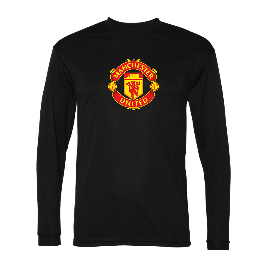 Men’s Manchester United Soccer  Polyester Long Sleeve T-Shirt