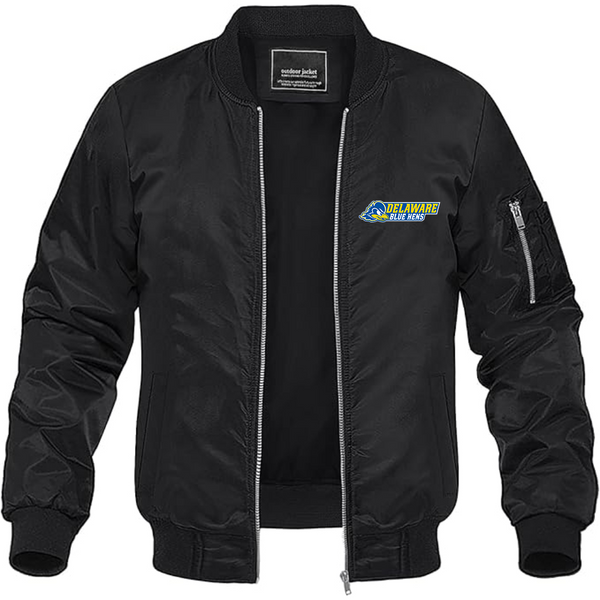 Men's Delaware Blue Hens Lightweight Bomber Jacket Windbreaker Softshell Varsity Jacket Coat