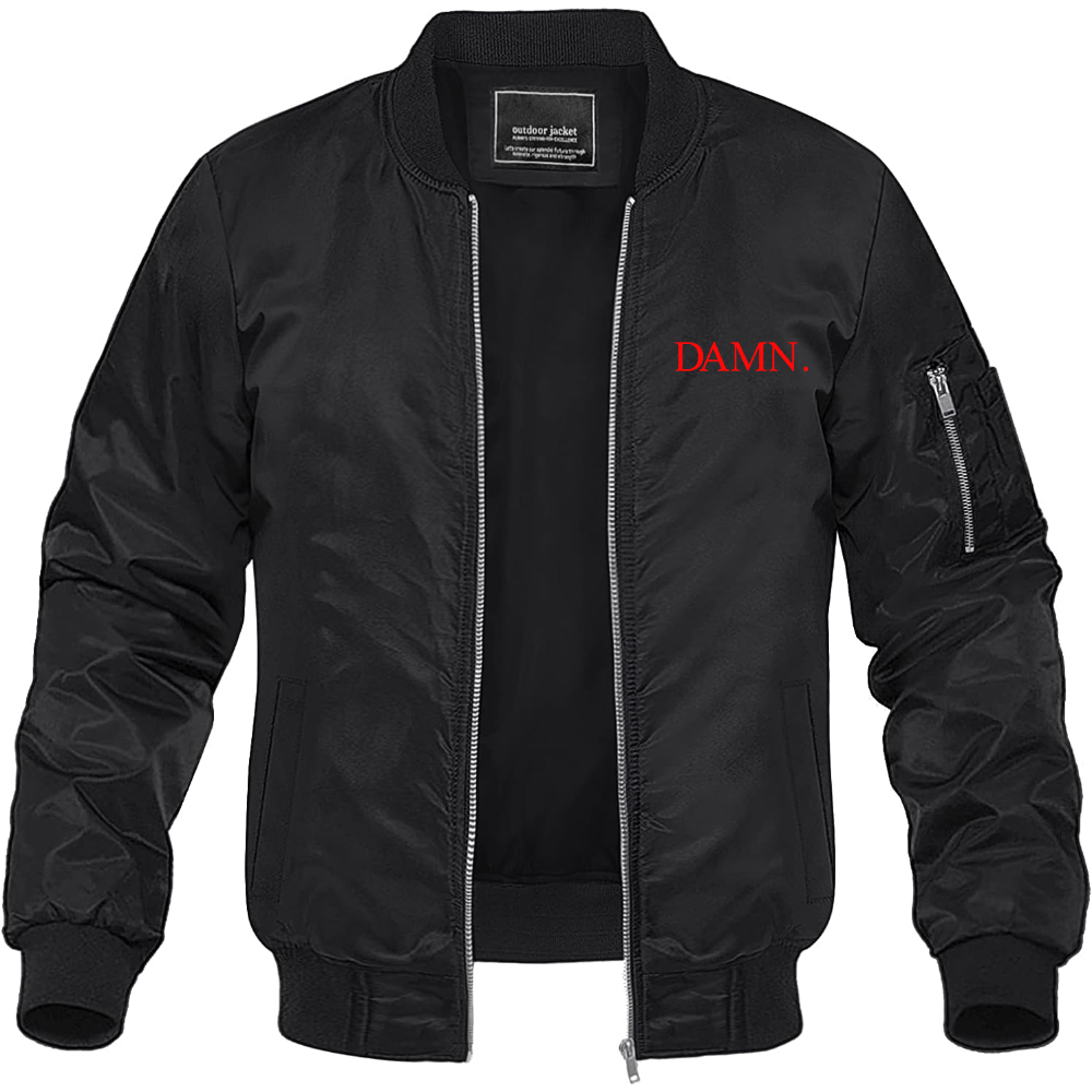 Men's Damn Kendrick Lamar TDE Rap Album Music Lightweight Bomber Jacket Windbreaker Softshell Varsity Jacket Coat