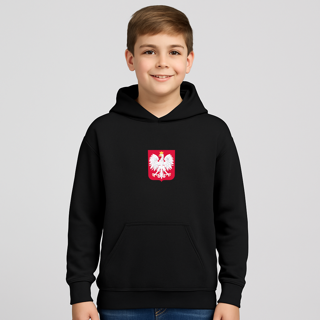 Youth Kids Poland National Soccer Team Pullover Hoodie