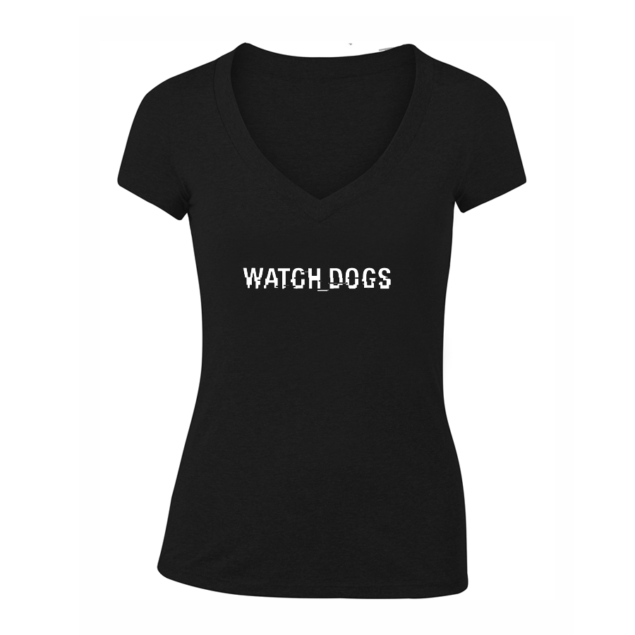 Women's Watch Dogs Video Game V-Neck T-Shirt