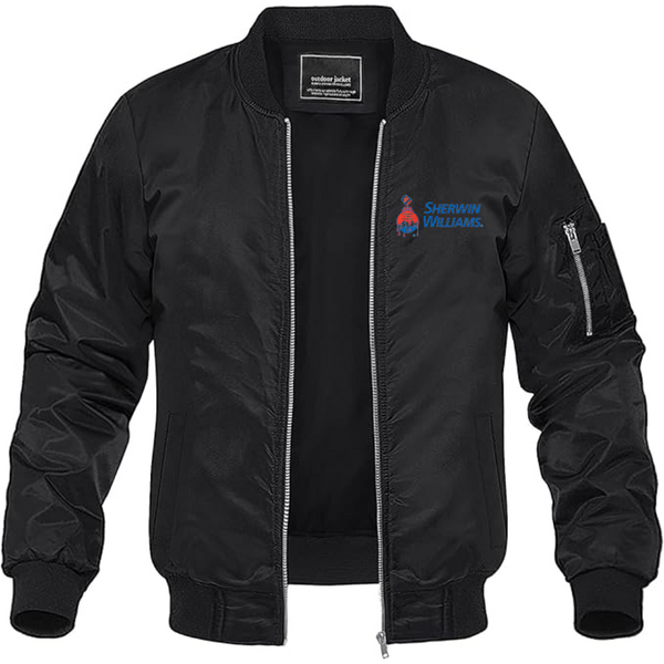 Men's Sherwin Williams Lightweight Bomber Jacket Windbreaker Softshell Varsity Jacket Coat