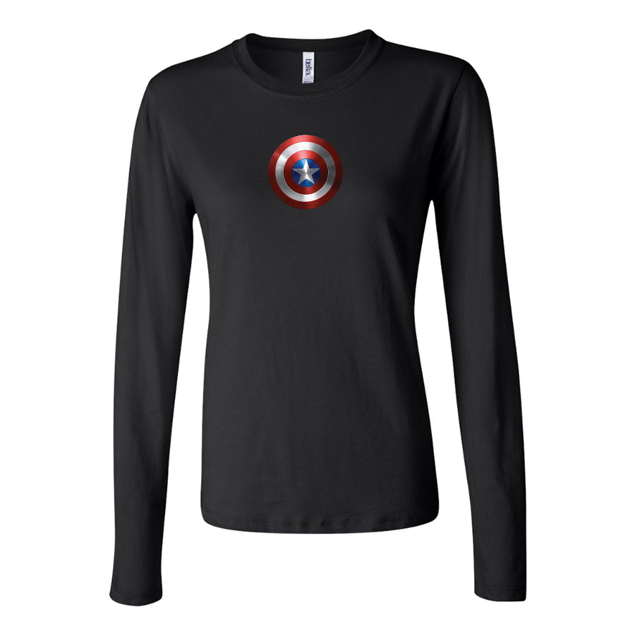 Women's Captain America Superhero Long Sleeve T-Shirt