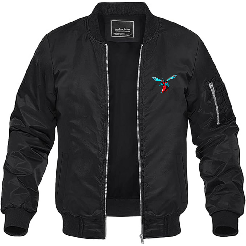 Men's  Delaware State Hornets Lightweight Bomber Jacket Windbreaker Softshell Varsity Jacket Coat
