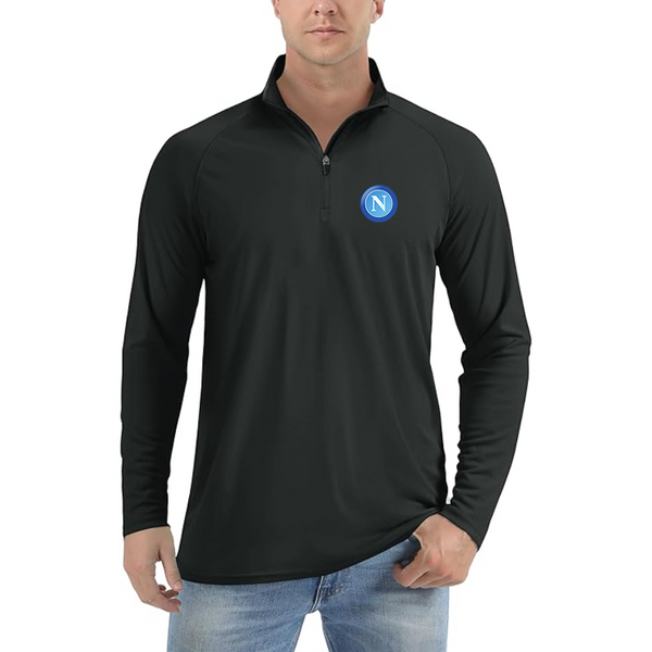 Men’s Napoli FC - Lightweight Quarter-Zip Athletic Shirt – Long Sleeve Performance Wear