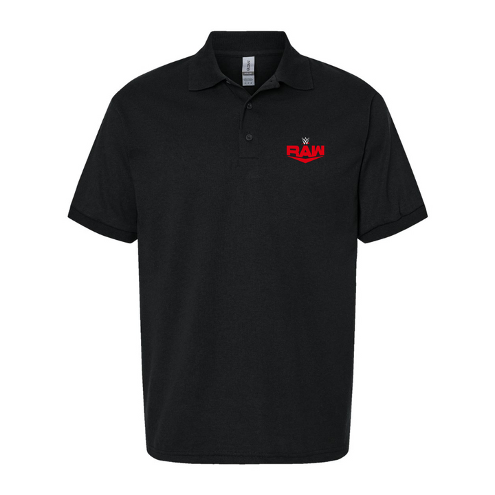 Men's WWE Raw Dry Blend Jersey Polo - Black