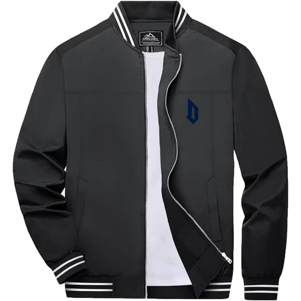 Men's  Duquesne Dukes Lightweight Zip-Up Bomber Jacket with Ribbed Collar and Cuffs Versatile Casual Outerwear