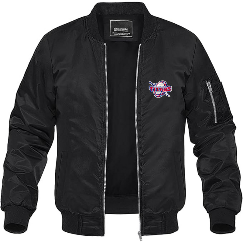 Men's  Detroit Titans  Lightweight Bomber Jacket Windbreaker Softshell Varsity Jacket Coat