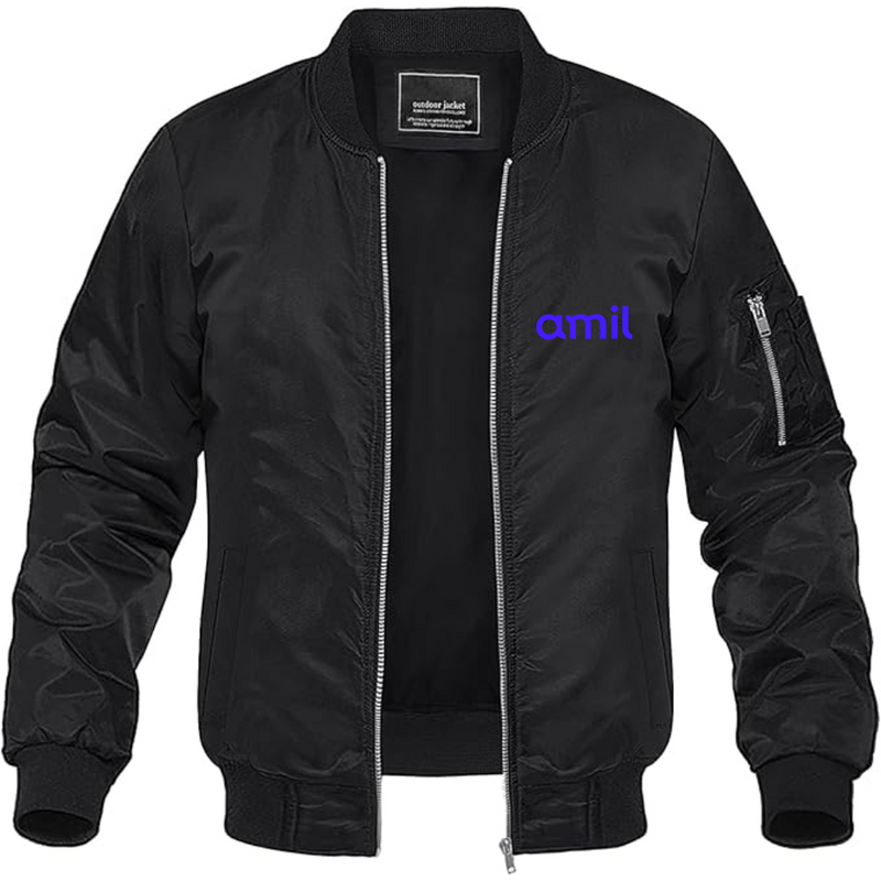 Men's  Amil Lightweight Bomber Jacket Windbreaker Softshell Varsity Jacket Coat