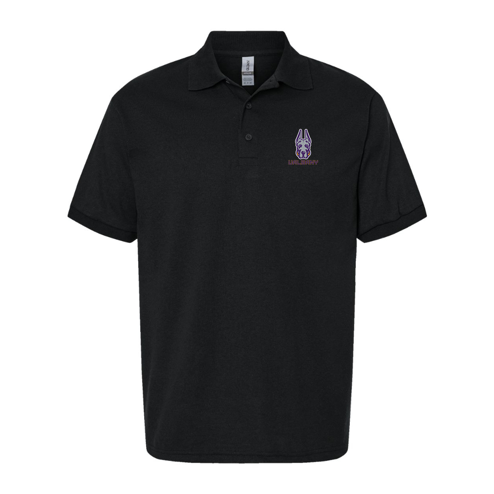 Men's Albany Great Danes Wildcats Dry Blend Jersey Polo - Black