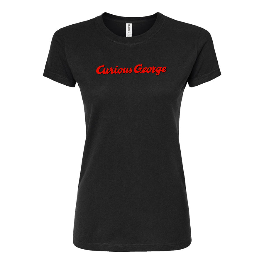 Women's Curious George Cartoon Round Neck T-Shirt