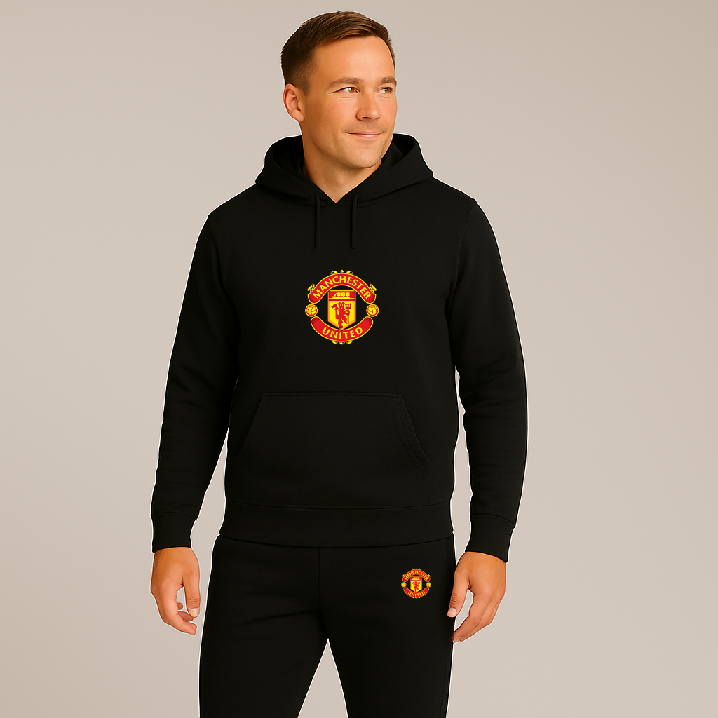 Men’s Manchester United Soccer Soccer Logo Hoodie Joggers Set