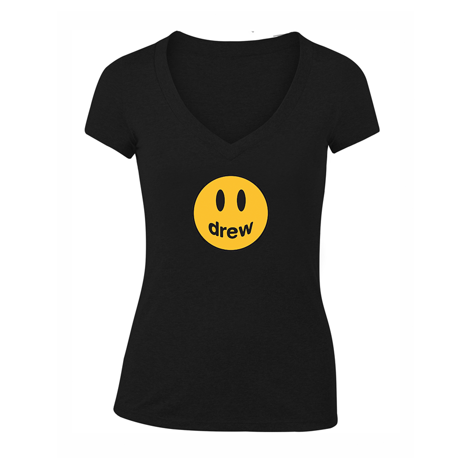 Women's Justin Bieber Drew Music V-Neck T-Shirt