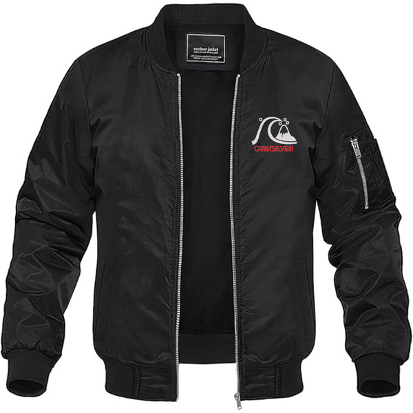 Men's Quicksilver Lightweight Bomber Jacket Windbreaker Softshell Varsity Jacket Coat