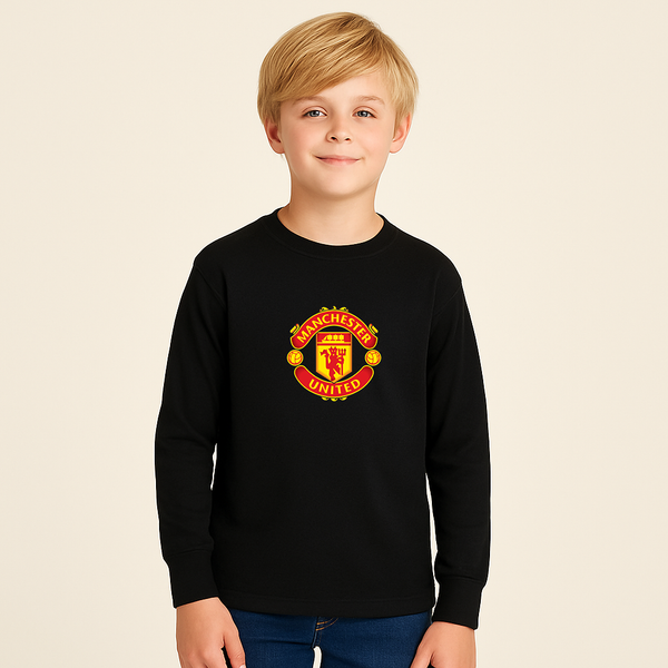 Youth Kids Manchester United Soccer Long Sleeve T-Shirt