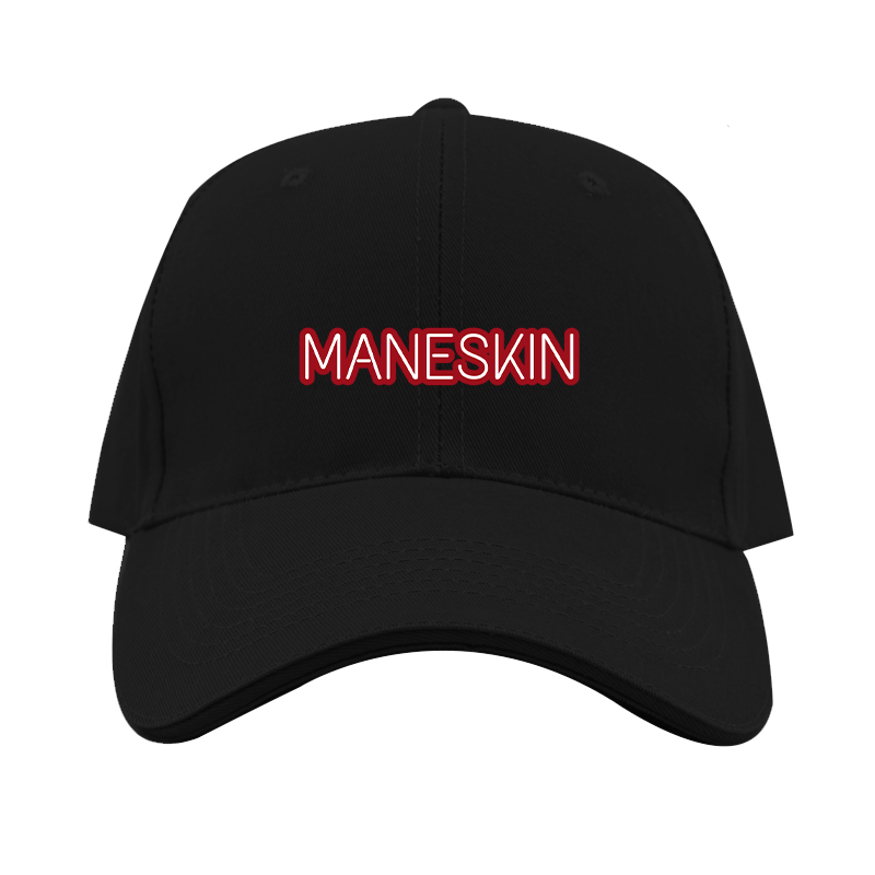 Maneskin Red Neon Letter Logo  Dad Baseball Cap Hat