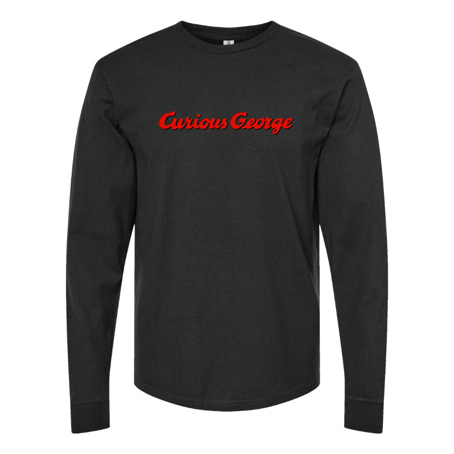 Men's Curious George Cartoon Long Sleeve T-Shirt