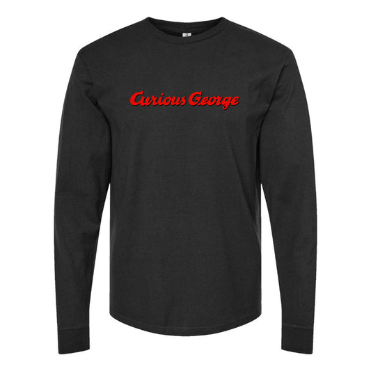 Men's Curious George Cartoon Long Sleeve T-Shirt