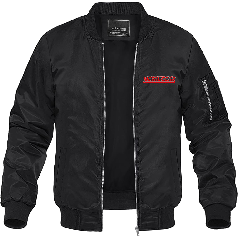 Men's Metal Gear Game Lightweight Bomber Jacket Windbreaker Softshell Varsity Jacket Coat
