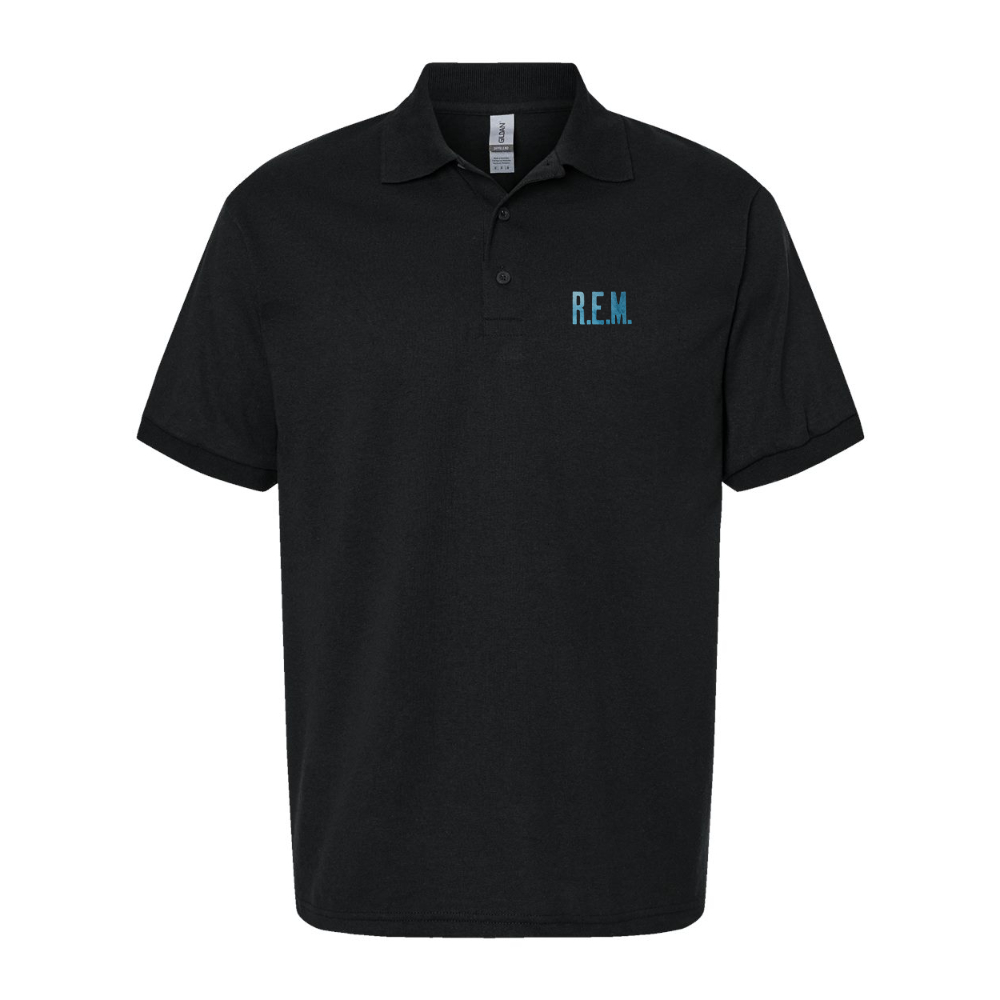 Men's R.E.M. Blue Dry Blend Jersey Polo - Black
