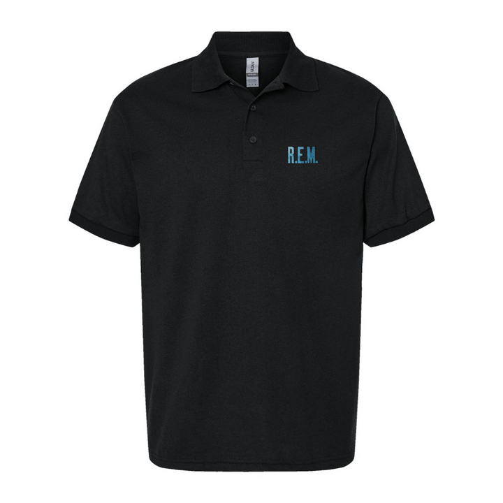 Men's R.E.M. Blue Dry Blend Jersey Polo - Black