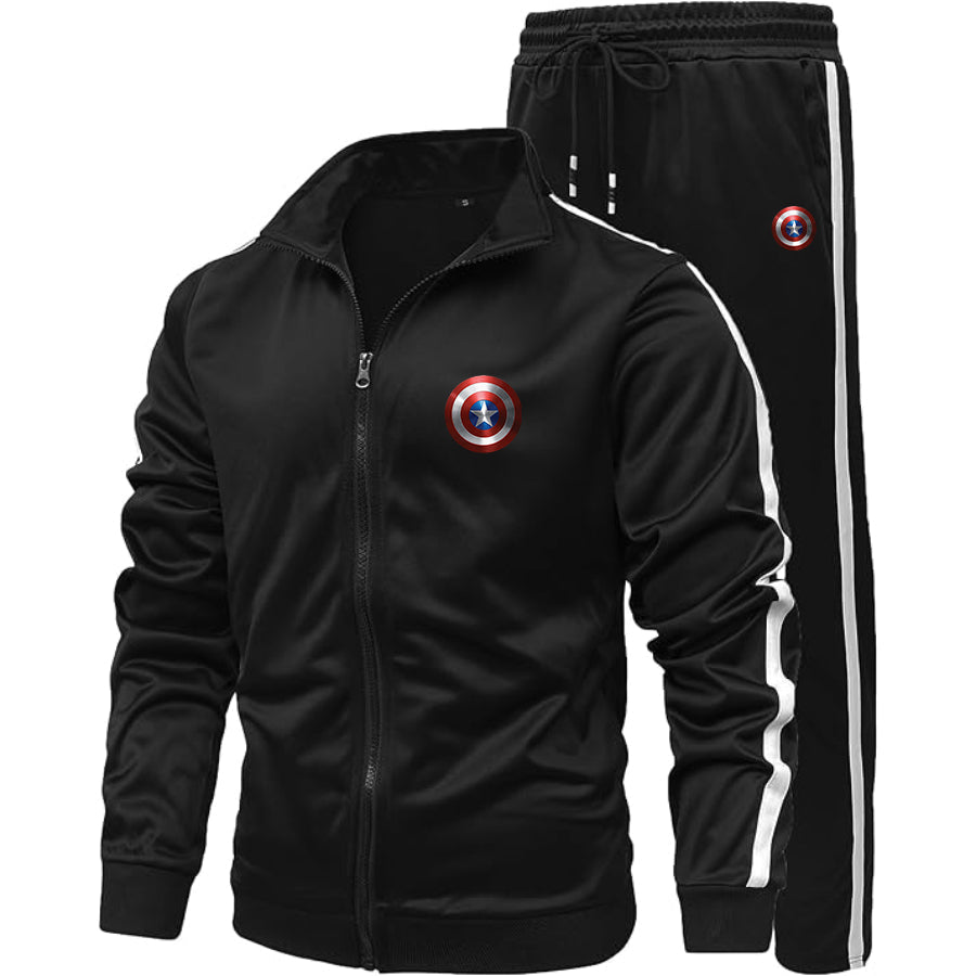 Men's Captain America Superhero Logo Dri-Fit TrackSuit