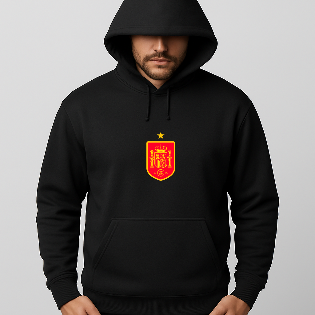 Men's Spain Red Logo National Soccer Team Pullover Hoodie