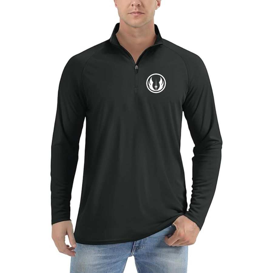Men’s Jedi Star Wars _ Lightweight Quarter-Zip Athletic Shirt – Long Sleeve Polyester Wear
