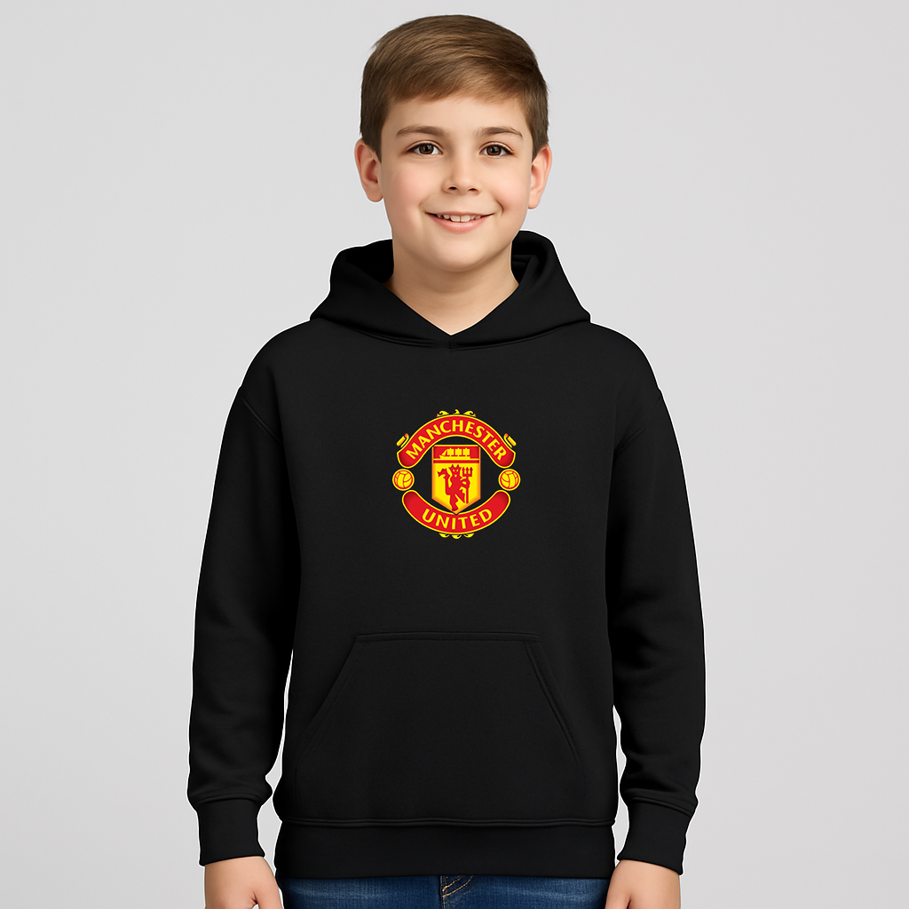 Youth Kids Manchester United Soccer Pullover Hoodie