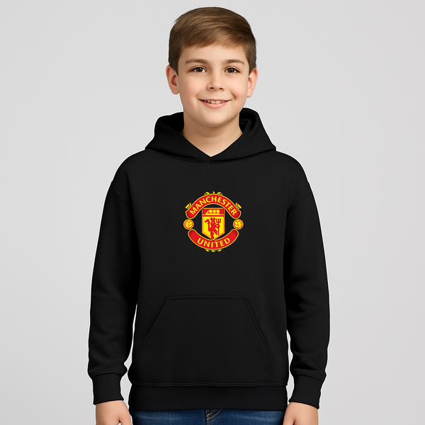 Youth Kids Manchester United Soccer Pullover Hoodie