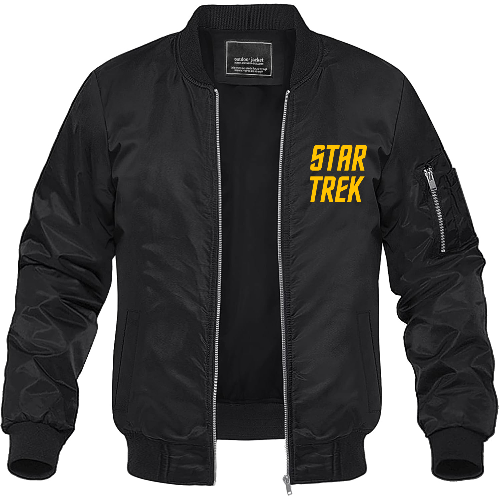 Men's Star Trek Movie Lightweight Bomber Jacket Windbreaker Softshell Varsity Jacket Coat