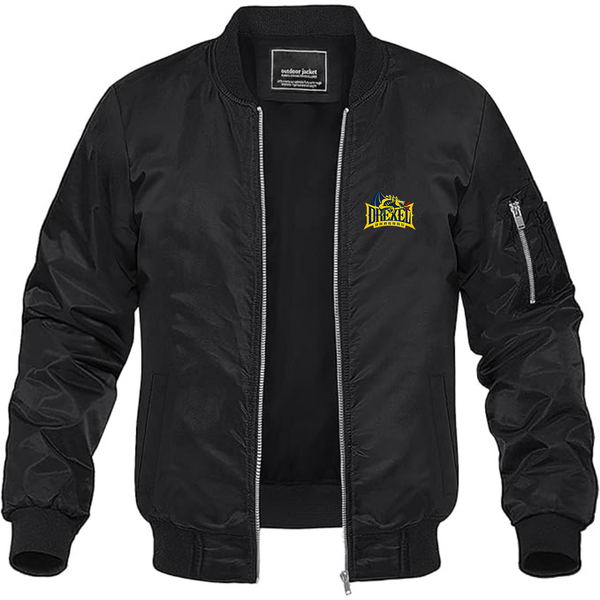 Men's Drexel Dragons Lightweight Bomber Jacket Windbreaker Softshell Varsity Jacket Coat