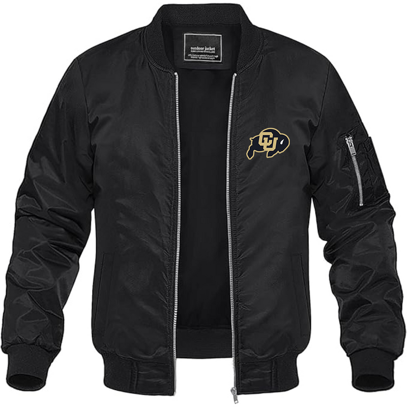 Men's  Colorado Buffaloes Lightweight Bomber Jacket Windbreaker Softshell Varsity Jacket Coat