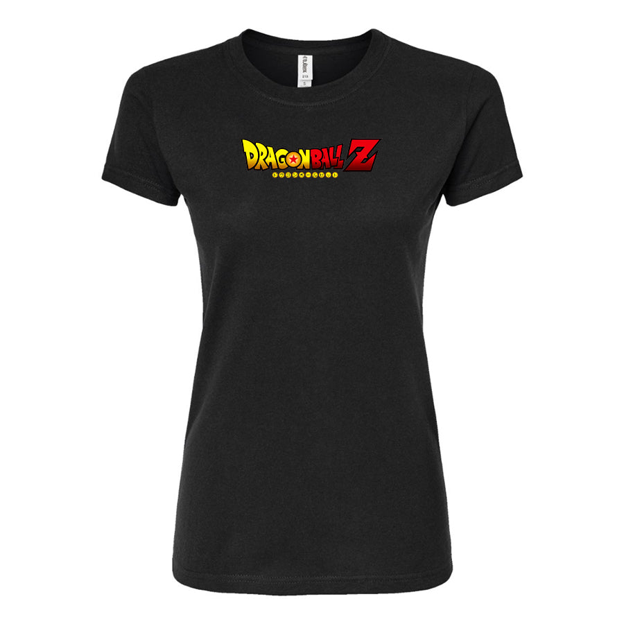 Women's Dragon Ball Z Cartoon Title Round Neck T-Shirt