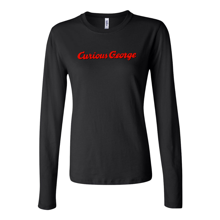 Women's Curious George Cartoon Long Sleeve T-Shirt