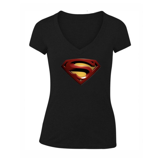 Women's Superman Superhero V-Neck T-Shirt