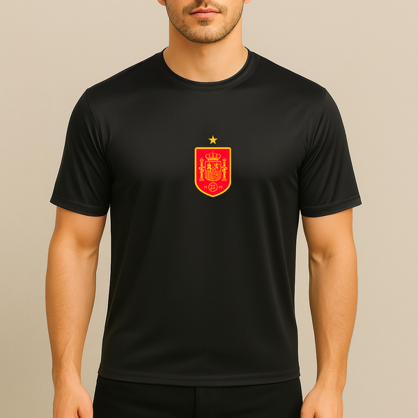 Men's Spain Red Logo National Soccer Team Polyester T-Shirt