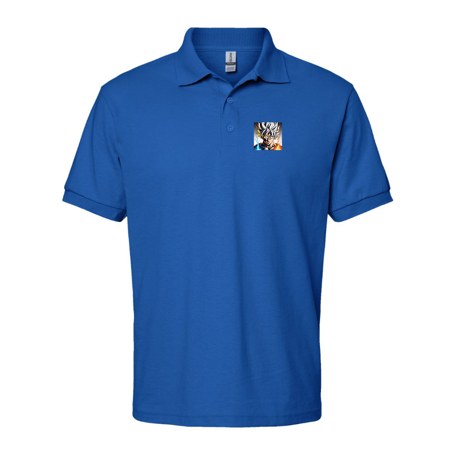 Men's Goku Fire Dragon Ball Z Cartoon Dry Blend Polo