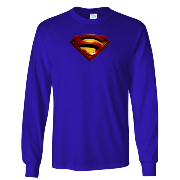 Men's Superman Superhero Long Sleeve T-Shirt