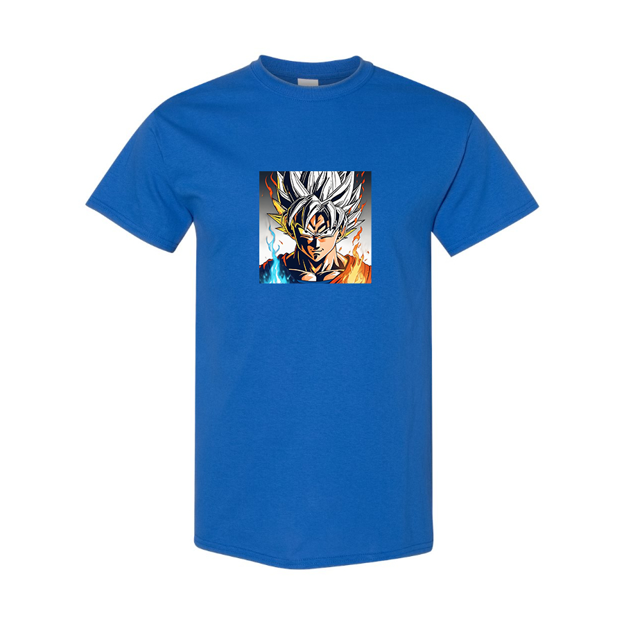 Men's Goku Fire Dragon Ball Z Cartoon Cotton T-Shirt