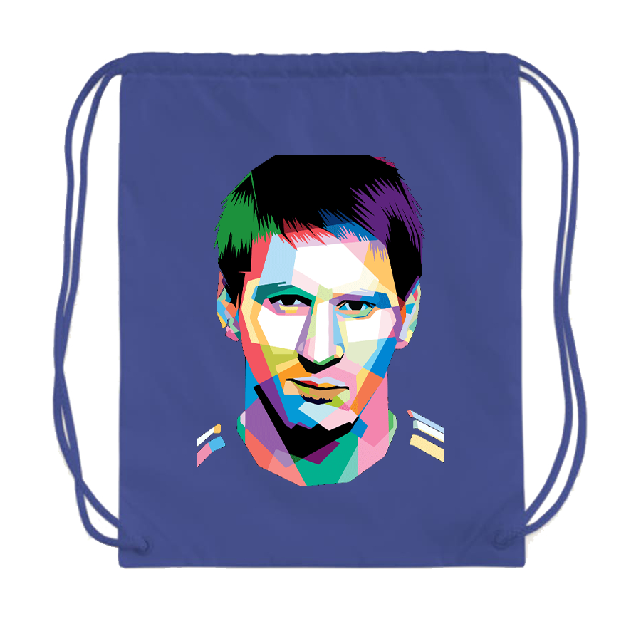 Lionel Messi Face Art SoccerDrawstring Bag