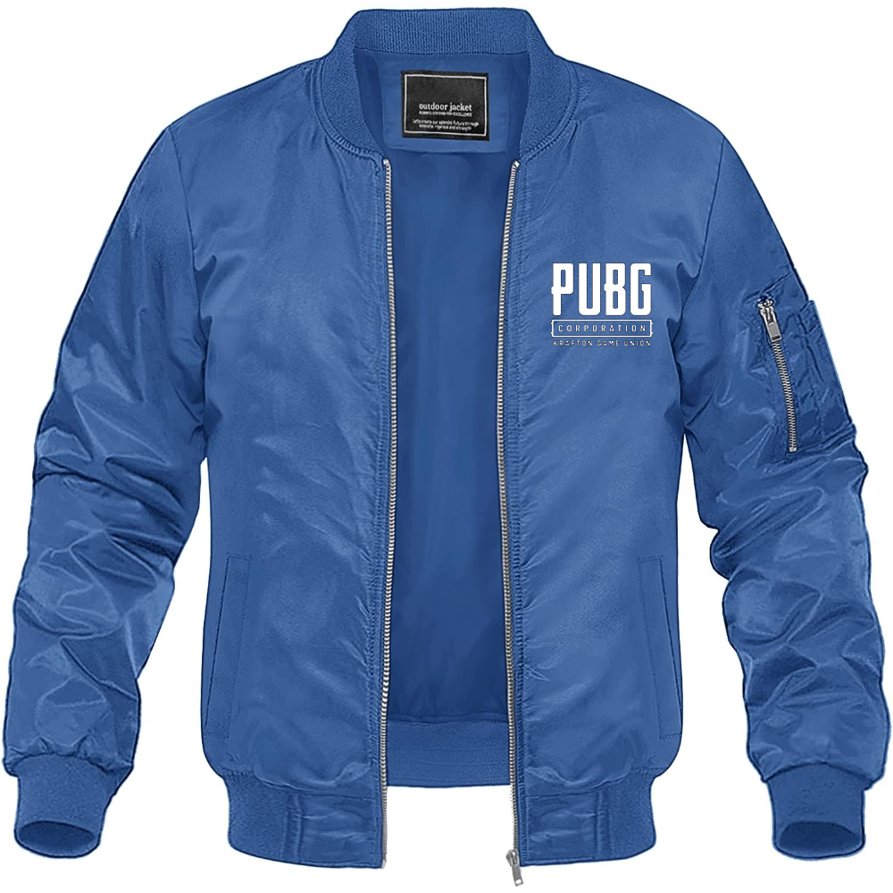 Men's PUBG Multiplayer Shooting Game Lightweight Bomber Jacket Windbreaker Softshell Varsity Jacket Coat