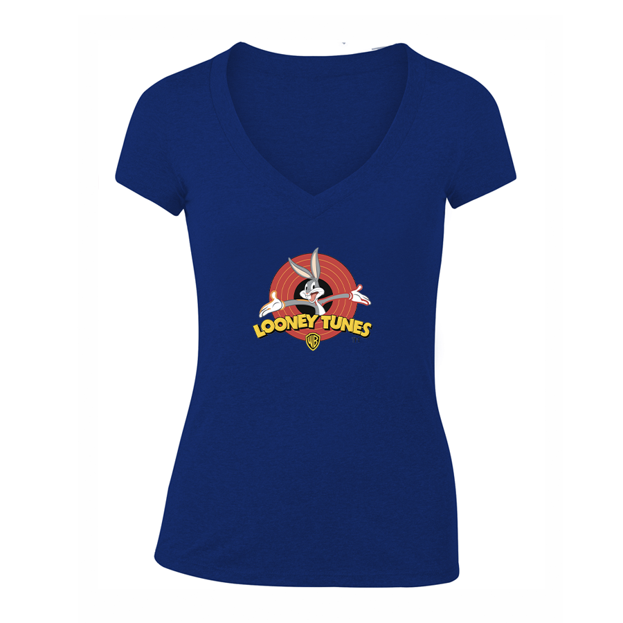 Women's Looney Tunes Warner Brothers Cartoon V-Neck T-Shirt