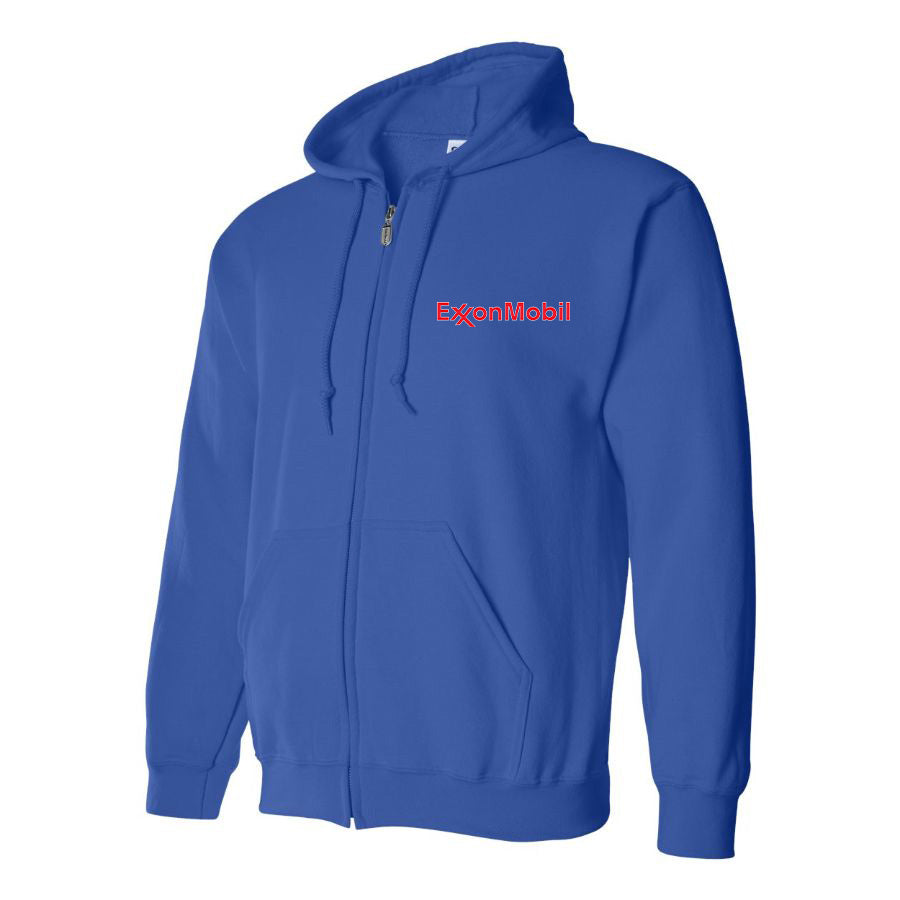 Men's Exxon Mobil Gas Station  Zipper Hoodie