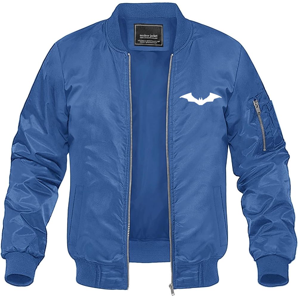 Men's New Batman DC Universe Superhero  Lightweight Bomber Jacket Windbreaker Softshell Varsity Jacket Coat