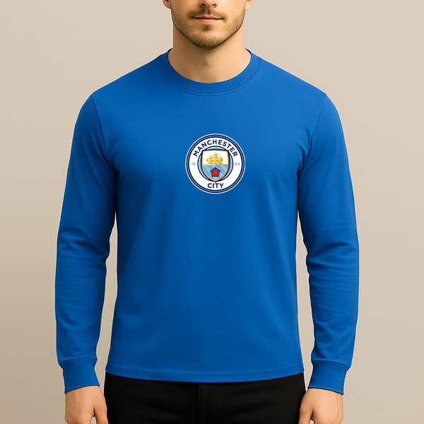 Men's Manchester City Soccer Long Sleeve T-Shirt