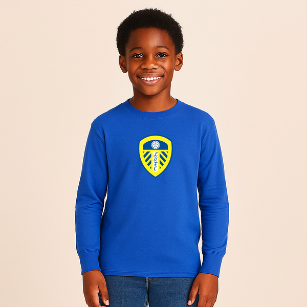Youth Kids Leeds United Football Club Long Sleeve T-Shirt